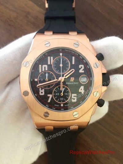 Copy Audemars Piguet Royal Oak Offshore Black Chronograph Watch 072832